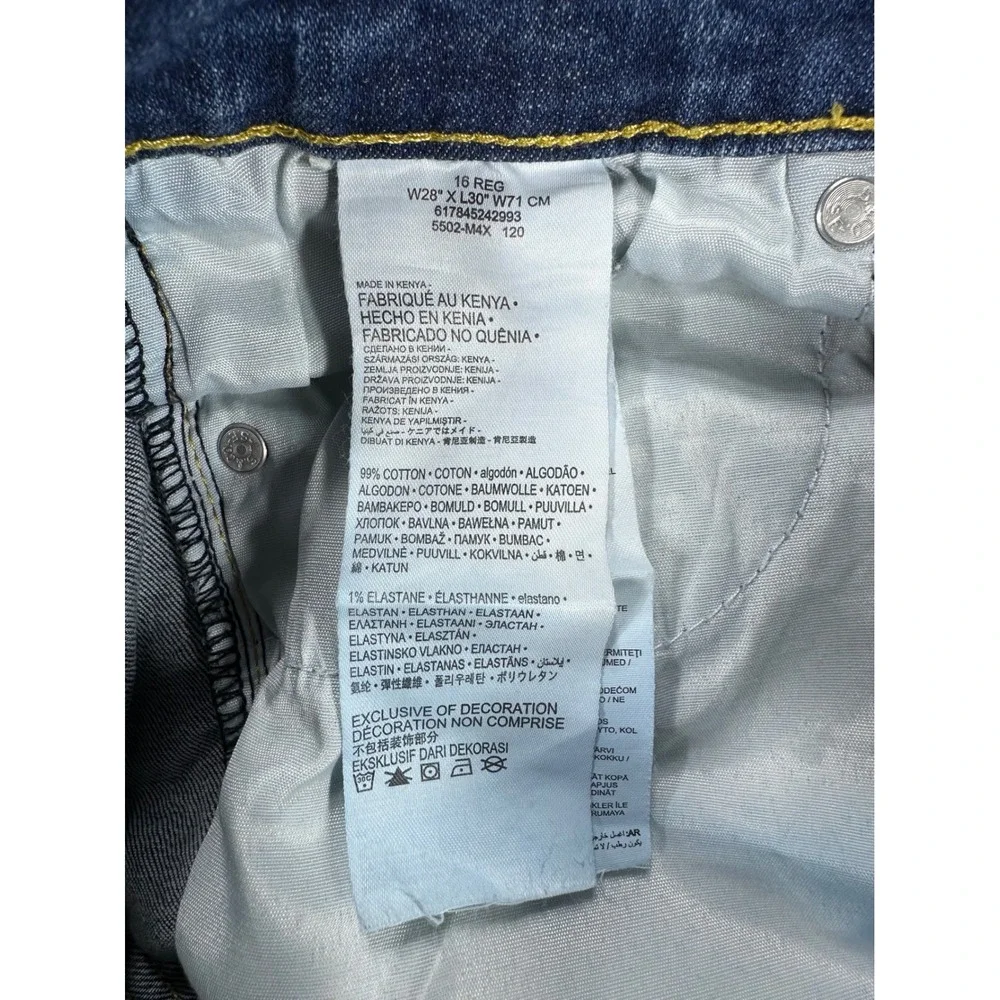 Levis 502 Regular Taper Jeans Mens 28x30 Medium Wash Blue Denim
